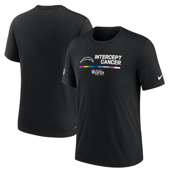 Men's Los Angeles Chargers 2022 Black Crucial Catch Performance T-Shirt Men's Los Angeles Chargers 2022 Black Crucial Catch Performance T-Shirt